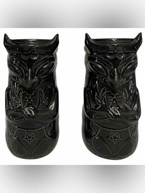 Killstar 2x Cups Tall 15oz Tiki Demon Black Haunted Houseware